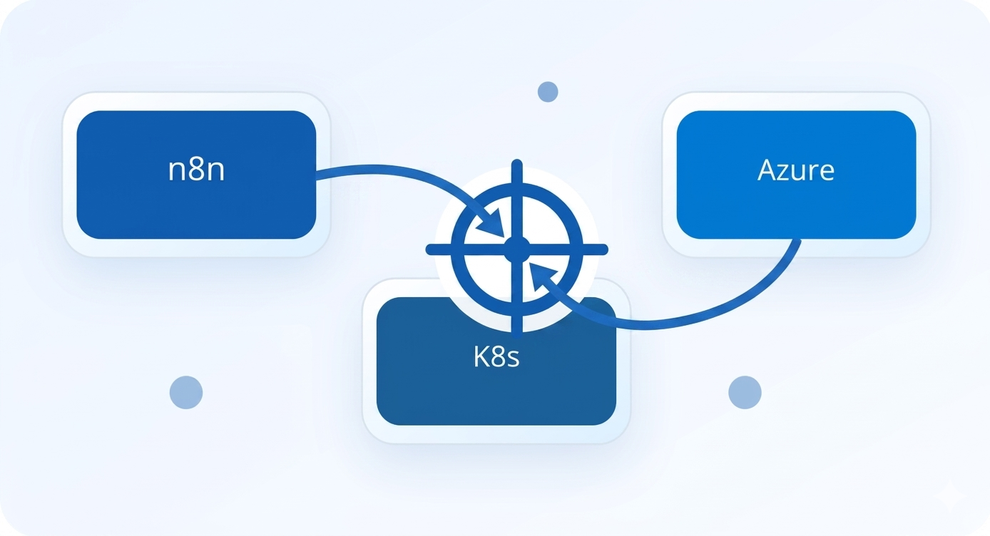 Illustration of n8n deployment to Azure Kubernetes Service